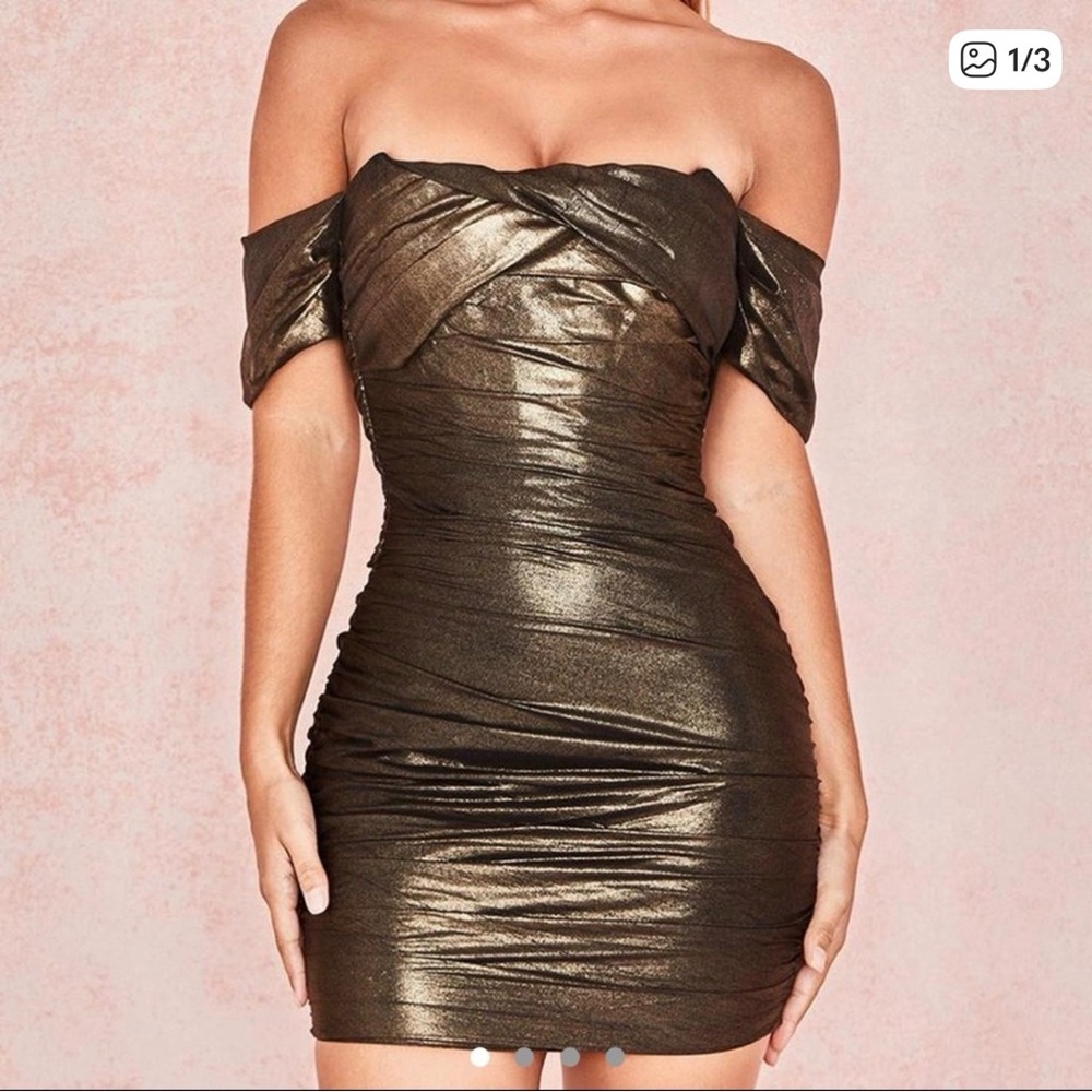 House of CB Ilaria Dress in Bronze size Small